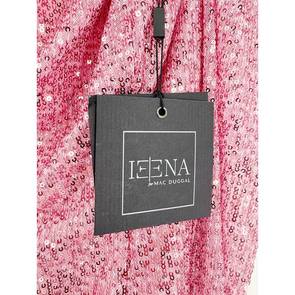 MAC DUGGAL Dress Size 2 Evening Gown Sequin NEW Pink Sequined One Shoulder Mini - Picture 3 of 9